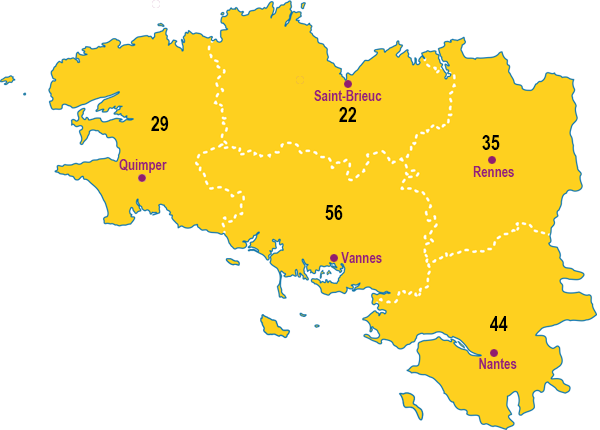 Bretagne 5 départements