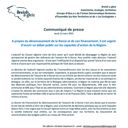 Communiqué de presse du 12/03/2025