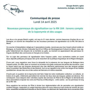 Communiqué de presse du 14/04/2025